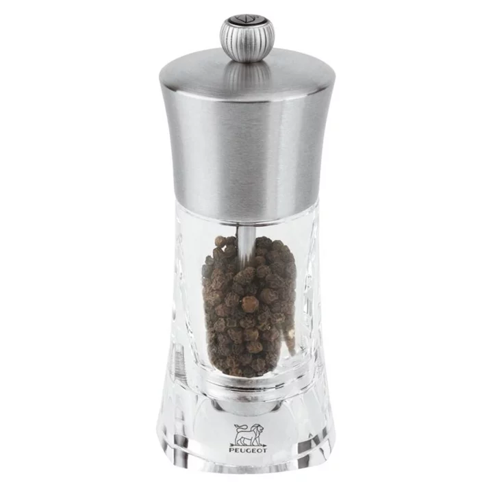 Sambonet Paderno Industrie s.p.a. MLÝNEK NA PEPŘ zn. PEUGEOT - OUESSANT, výška 14 cm, akrylát + nerezová ocel
