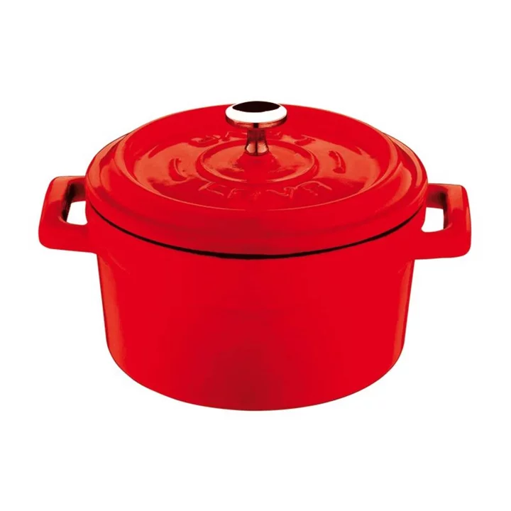 Sambonet Paderno Industrie s.p.a. MINI KASTROL KULATÝ S POKLICÍ LITINA - PRŮMĚR 12 CM - ORANŽOVÁ