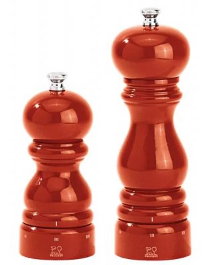 Sambonet Paderno Industrie MLÝNEK NA SŮL, zn. PEUGEOT - PARIS, výška 18 cm, červená lakovaná