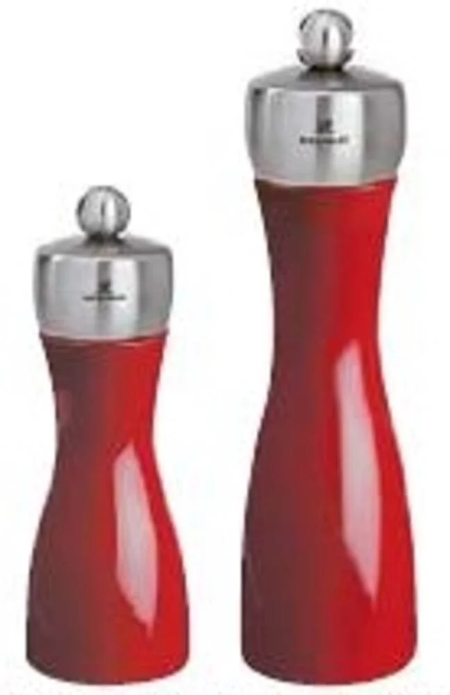 Sambonet Paderno Industrie MLÝNEK NA SŮL, zn. PEUGEOT - FIDJI, výška 12 cm, červená lakovaná