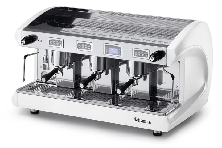 KÁVOVAR FORMA SAE/3 DSP TŘÍPÁKOVÝ - ELEKTRONICKÉ OVLÁDÁNÍ A DISPLEJ - NEREZ/BÍLÁ
