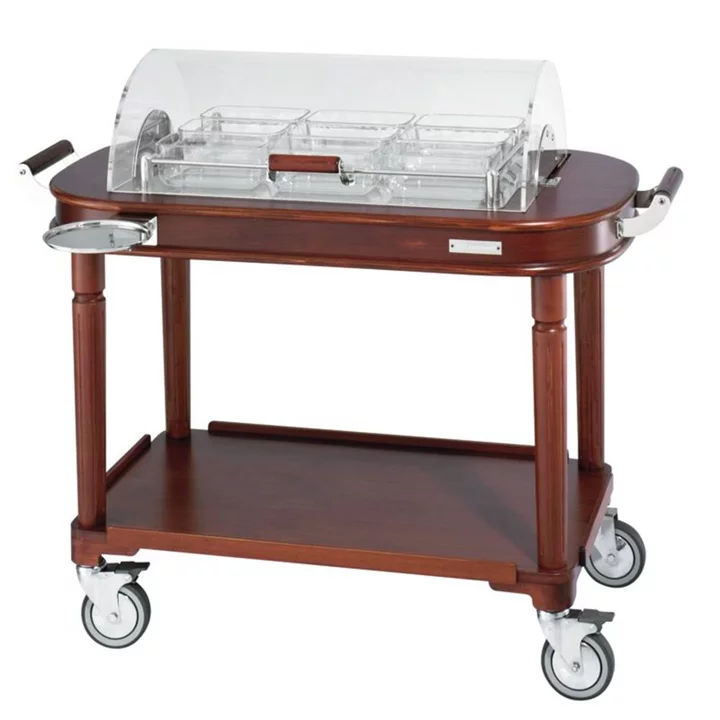 Sambonet Paderno Industrie VOZÍK SERVÍROVACÍ S PRŮHLEDNÝM OTOČNÝM KRYTEM - CHLAZENÝ