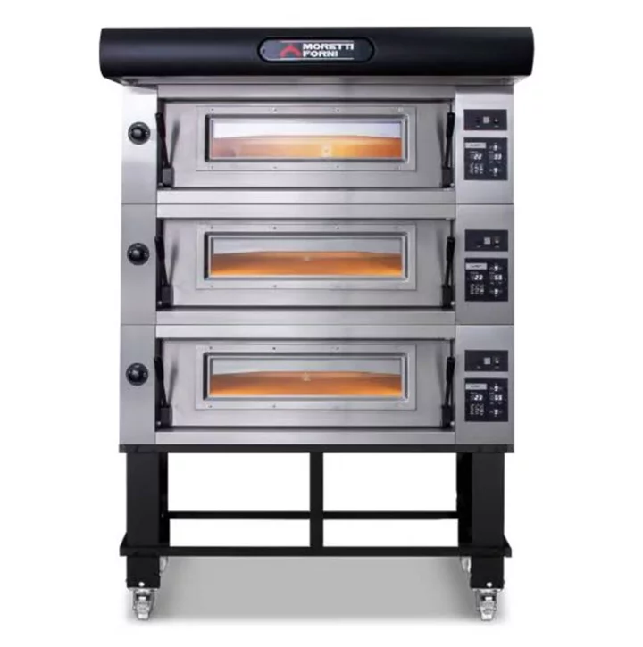 MORETTI FORNI SPA PEC NA PIZZU AMALFI C, 3 KOMORY + PODSTAVEC A DIGESTOŘ - ELEKTRICKÁ