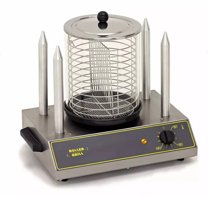 ROLLER GRILL International HOT DOG S OHŘÍVAČEM PÁRKŮ CS 4 E, 4 TRNY