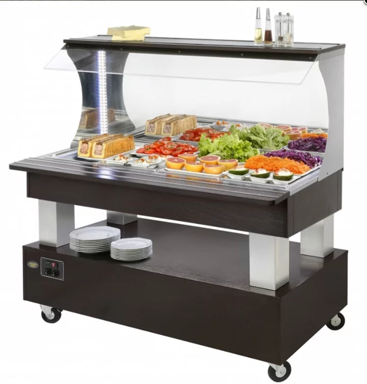 SALÁTOVÝ BAR PŘÍSTĚNNÝ VYHŘÍVANÝ SBM 40 C - WENGE