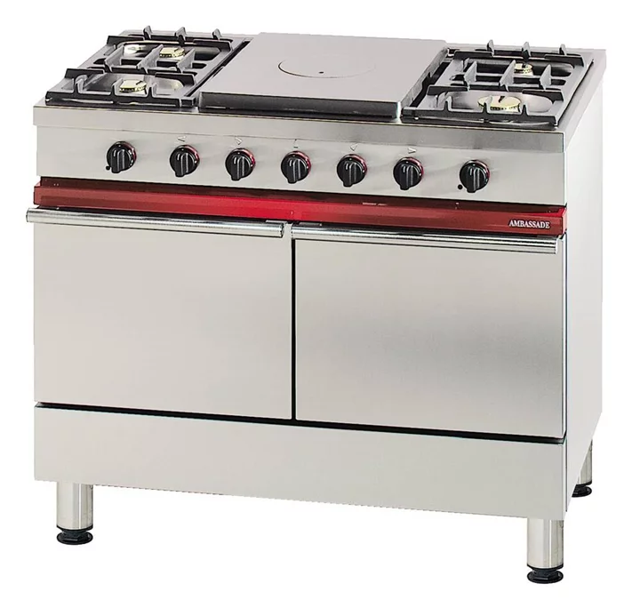 SPORÁK PLYNOVÝ CG 1052 CF - 4 HOŔÁKY, VARNÝ TÁL, 2 PLYNOVÉ TROUBY