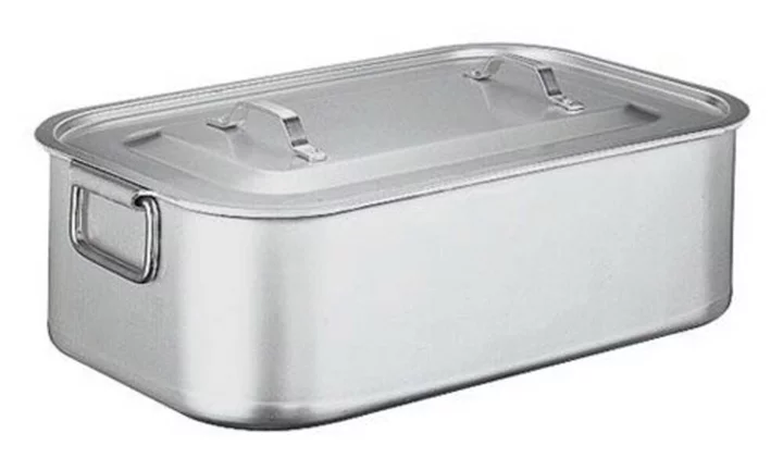 Sambonet Paderno Industrie PEKÁČ HLUBOKÝ S VÍKEM SKLOPNÁ DRŽADLA, vnitřní rozměr 60 x 35 cm