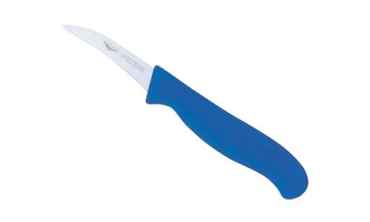 NŮŽ ZAHNUTÝ, délka 7 cm, rukojeť modrá